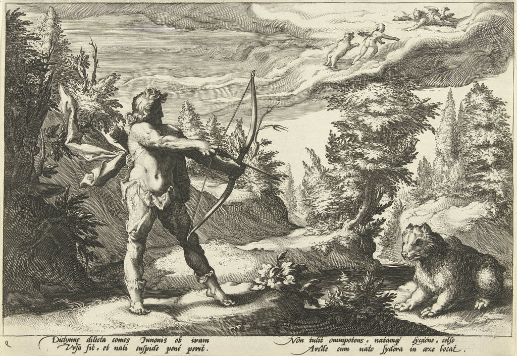 Detail of Arcas aiming his arrow at Callisto by Franco Estius