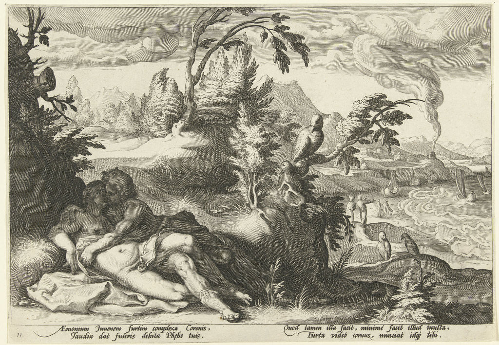 Detail of Apollo loves Coronis by Franco Estius