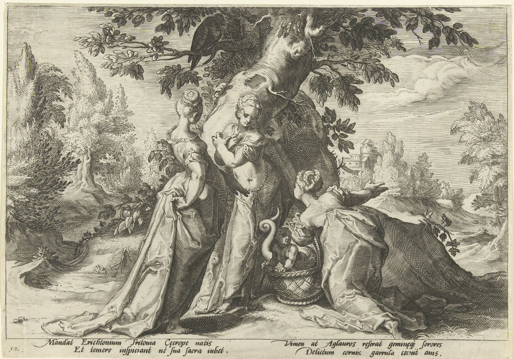 Detail of The daughters of Cecrops open the basket that Minerva has entrusted them by Franco Estius