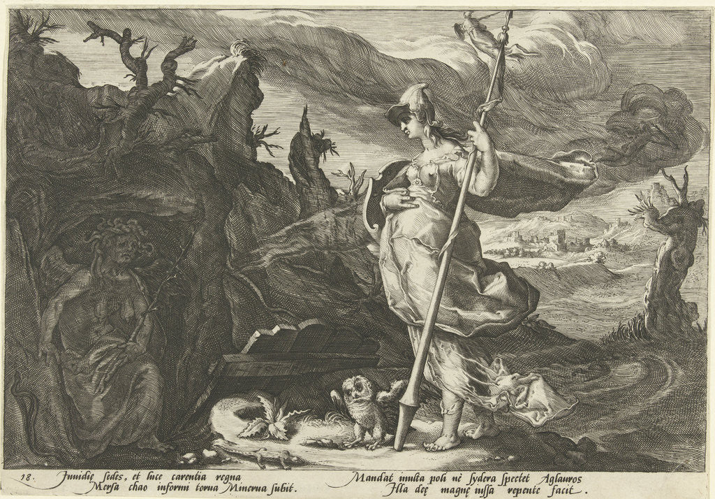 Detail of Minerva asks Envy to ignite jealousy in Aglauros by Franco Estius