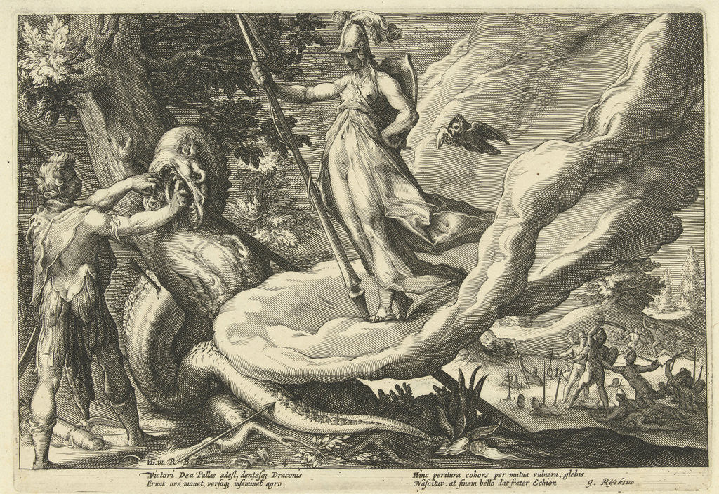 Detail of Cadmus sowing the teeth of the dragon by G. Rijckius