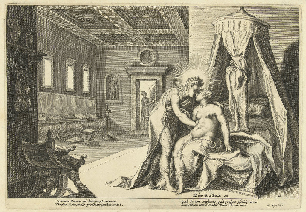 Detail of Apollo seduces Leucothe by Robert de Baudous