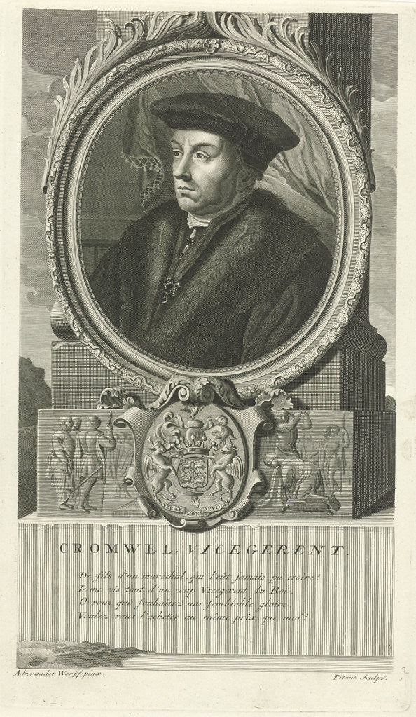 Detail of Portrait of Oliver Cromwell by Nicolas Pitau II