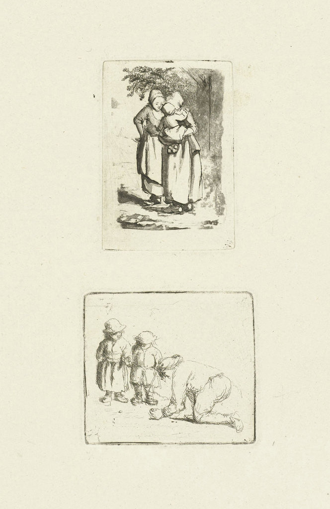 Detail of Two standing peasant women, one with a child on her arm by Marie Lambertine Coclers