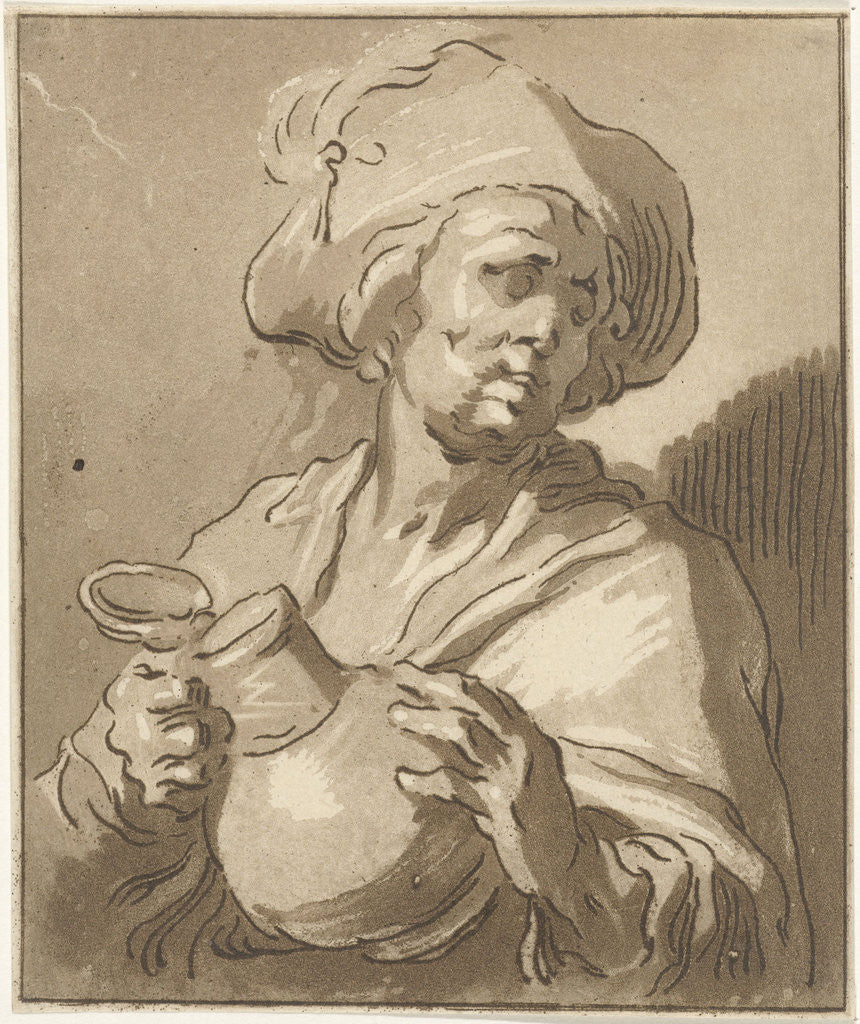 Detail of Man with pitcher by Hermanus Fock