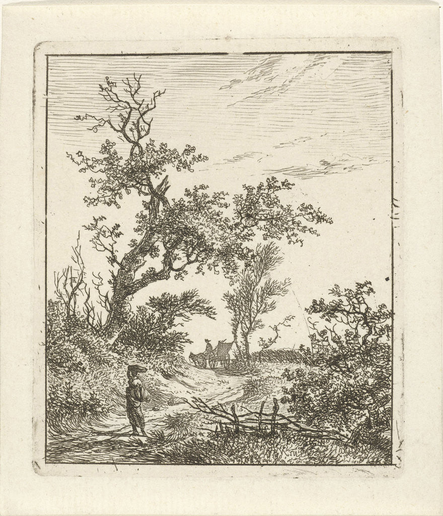 Detail of Landscape with wife and cart by Hermanus Fock