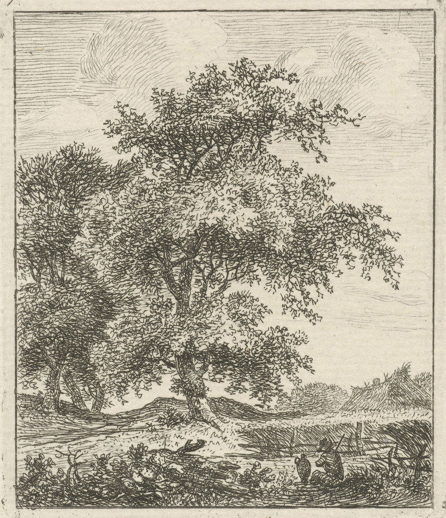 Detail of Landscape with man jar by Hermanus Fock