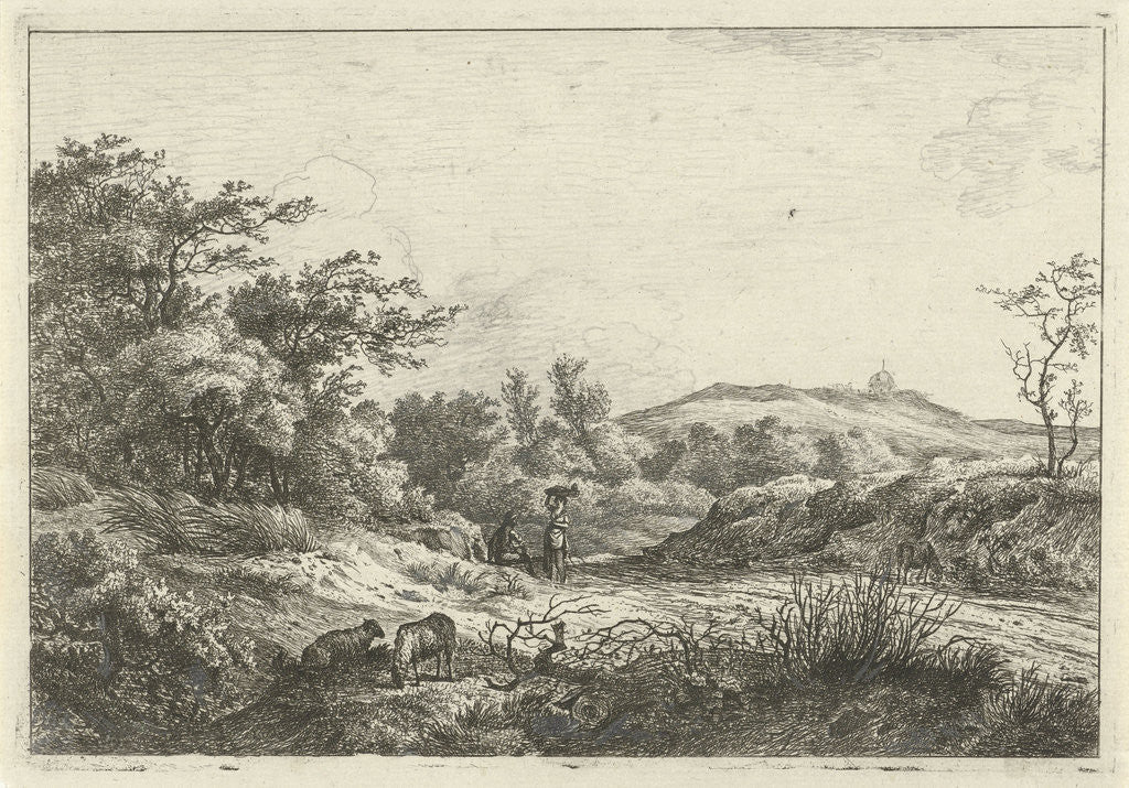 Detail of Landscape with Shepherd and wife by Hermanus Fock