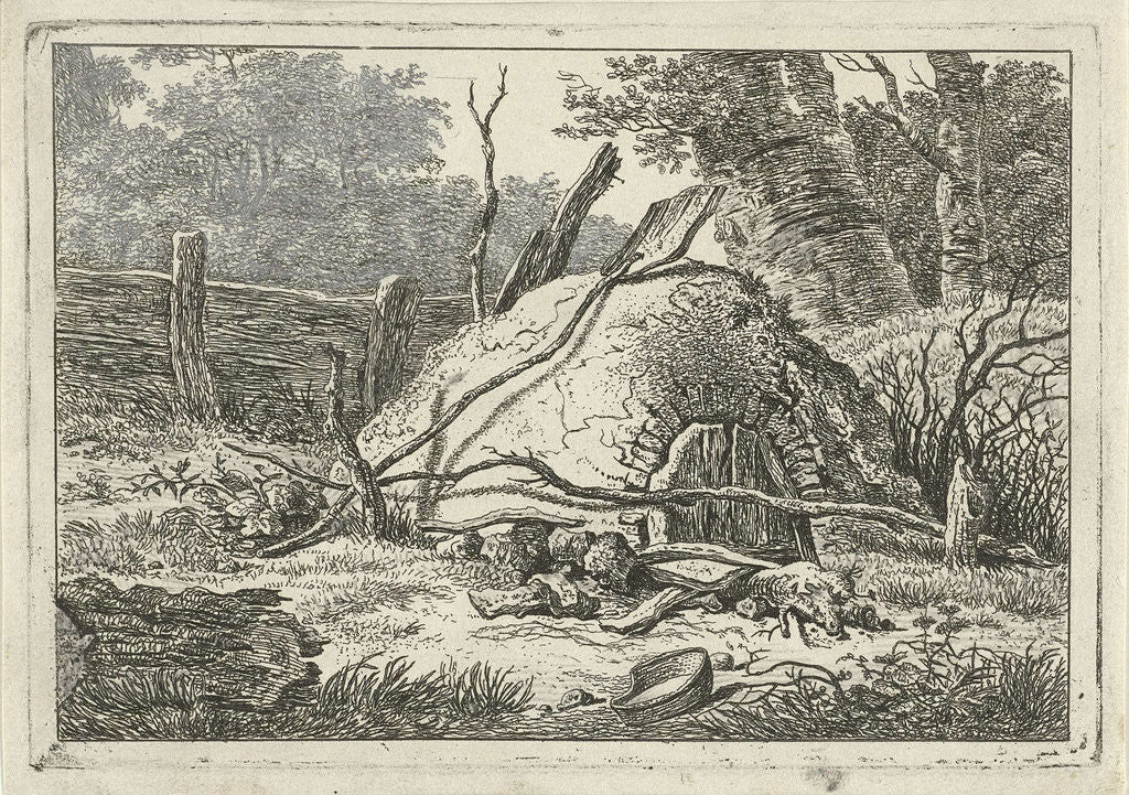 Detail of Semicircular oven in a wooded landscape by Hermanus Fock