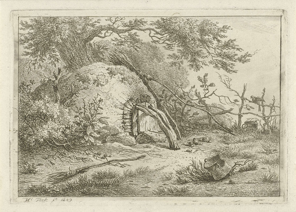 Detail of Oven with brooms by Hermanus Fock