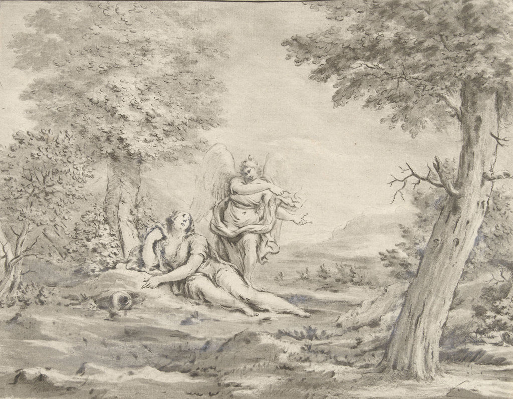 Detail of Hagar in the desert by Eustache Lesueur