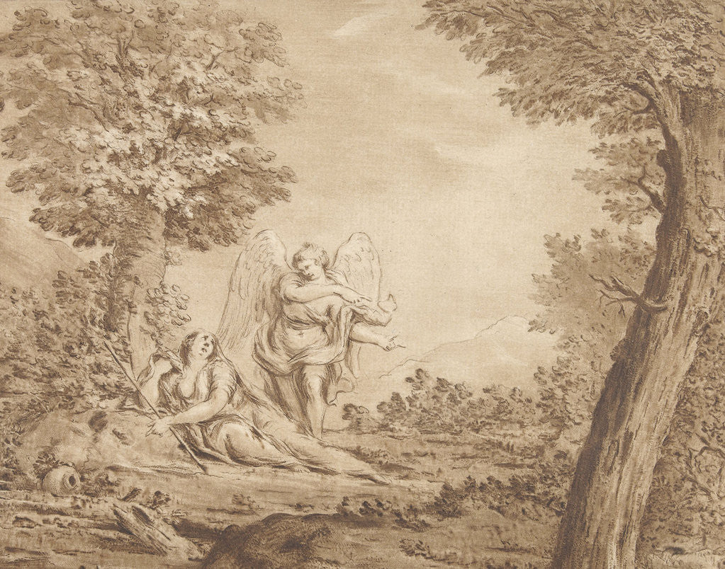 Detail of Hagar in the desert by Eustache Lesueur