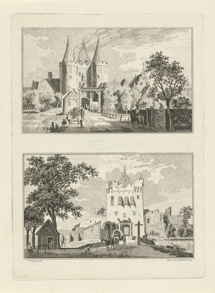 Detail of Steenpoort and Vospoort in Goch by Anonymous