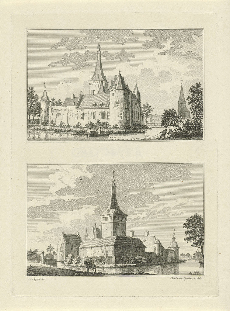 Detail of Two views of the castle in Kekerdom by Paulus van Liender
