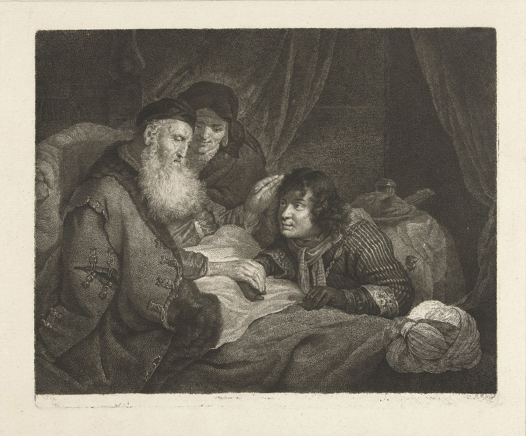 Detail of Isaac blesses Jacob by Govert Flinck