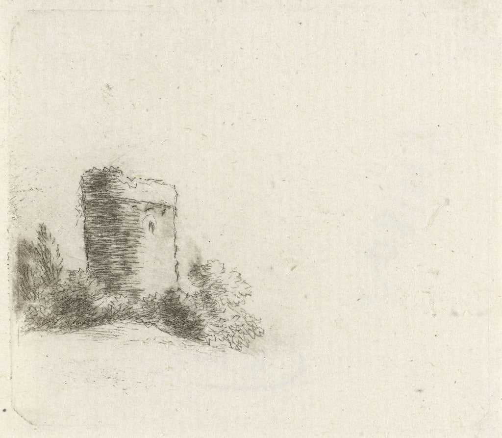 Detail of Landscape with round tower by Johannes Janson