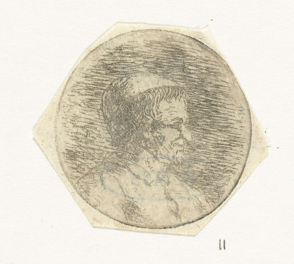 Detail of Bust of an unknown man by Christina Chalon