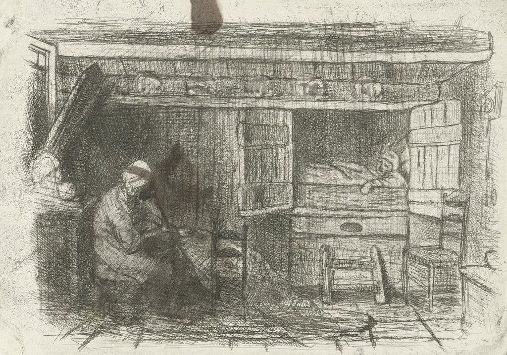 Detail of Two figures in an interior by Jozef Israëls