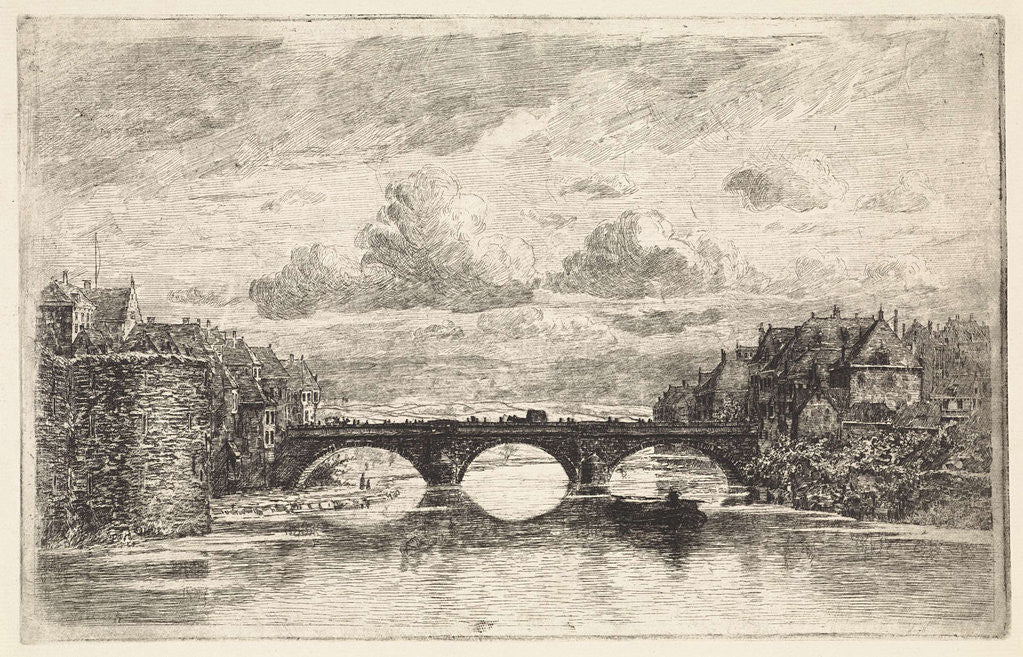 Detail of Bridge over the Fulda in Kassel, Germany by Elias Stark