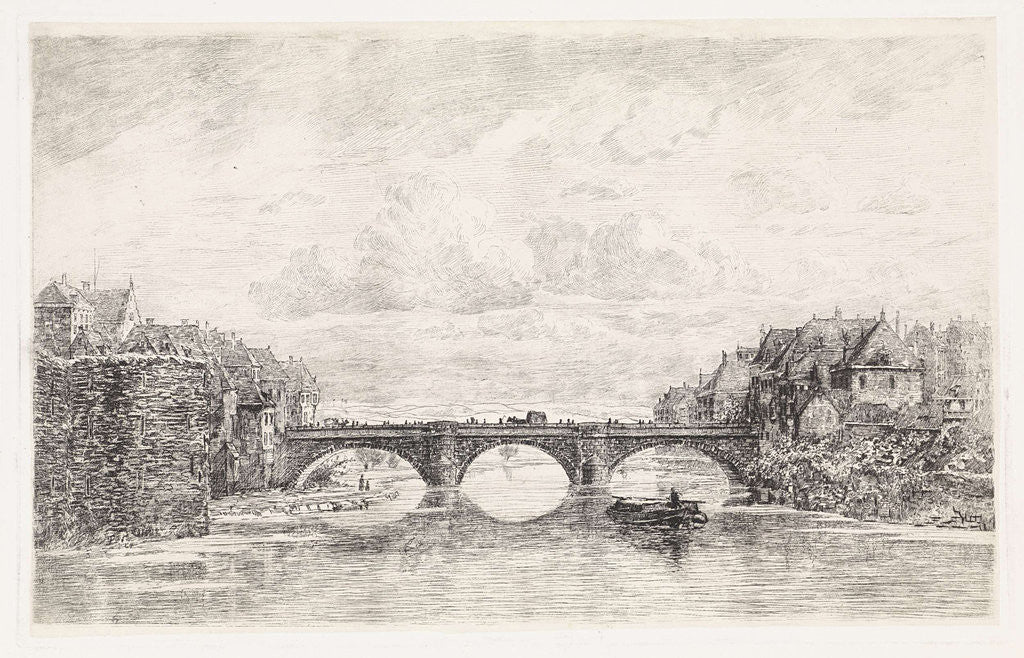 Detail of Bridge over the Fulda in Kassel, Germany by Elias Stark