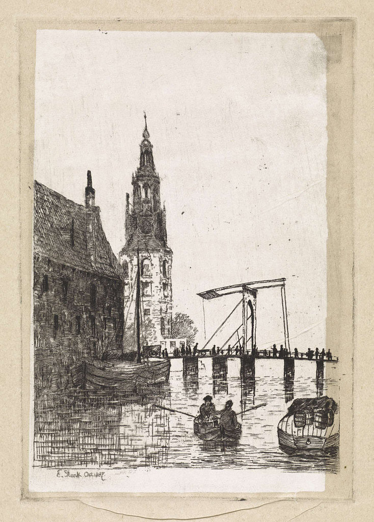 Detail of Montelbaanstoren Amsterdam by Elias Stark