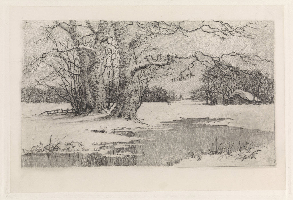 Detail of Snowy landscape by Elias Stark