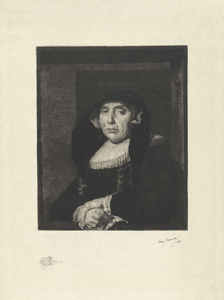 Detail of Portrait of an old woman, known as Bayken van Bracht by Govert Flinck