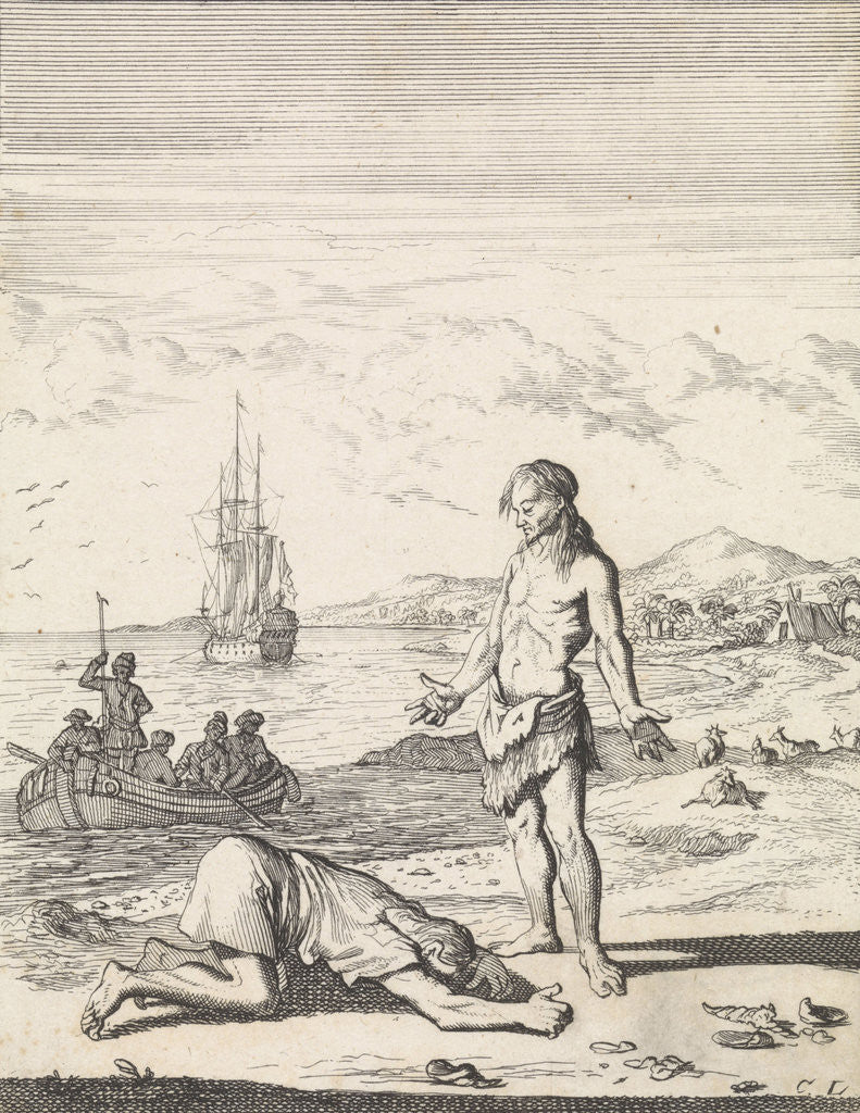 Detail of Meeting with a Miskito Indian by Abraham de Hondt