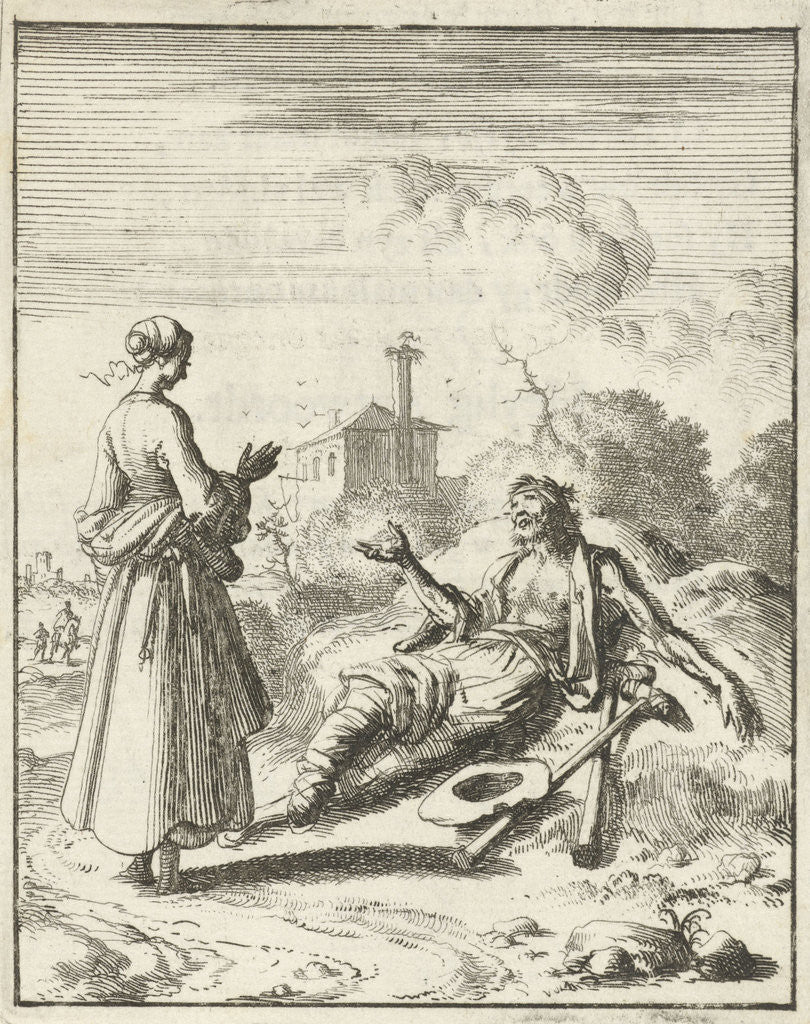 Detail of Woman speaks to a beggar by Pieter Arentsz II