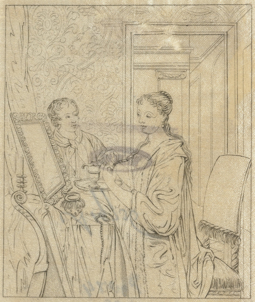 Detail of A woman at her toilet by Philip van Dijk