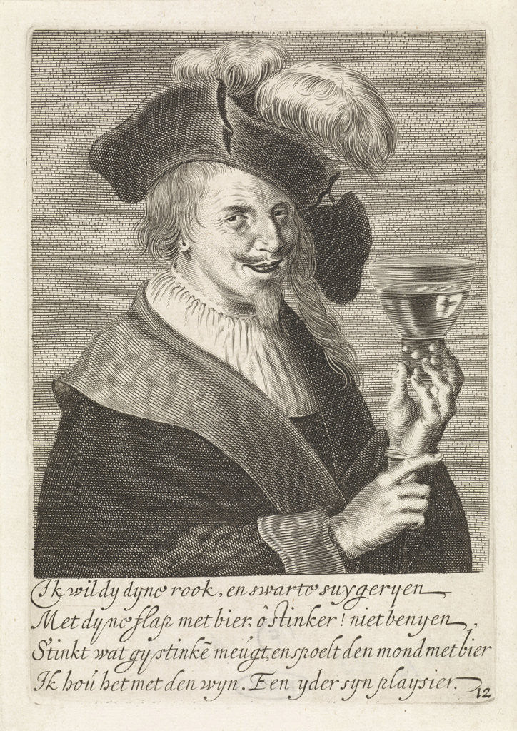 Detail of Man with Rummer by Jan van de Velde II