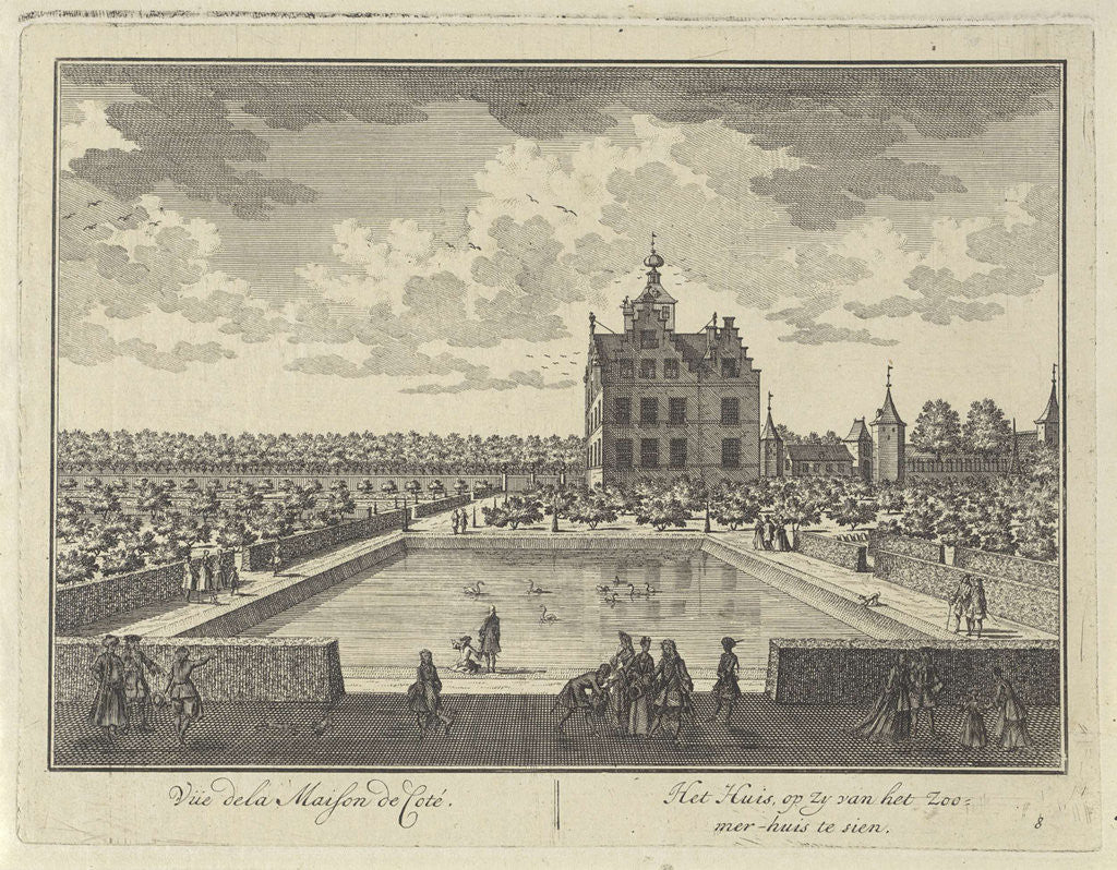 Detail of View of Castle Zuilenstein from the summerhouse by Daniël Stopendaal