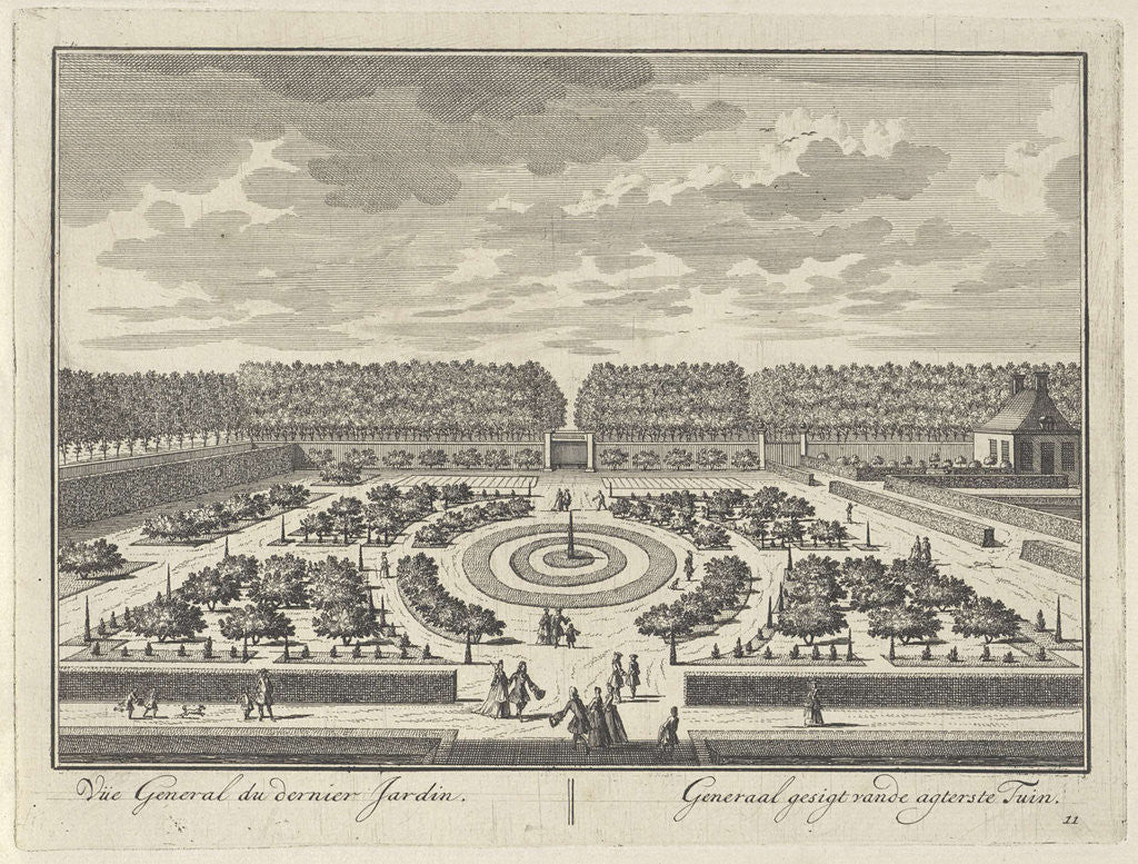 Detail of View of the rear garden at Castle Zuilenstein by Daniël Stopendaal