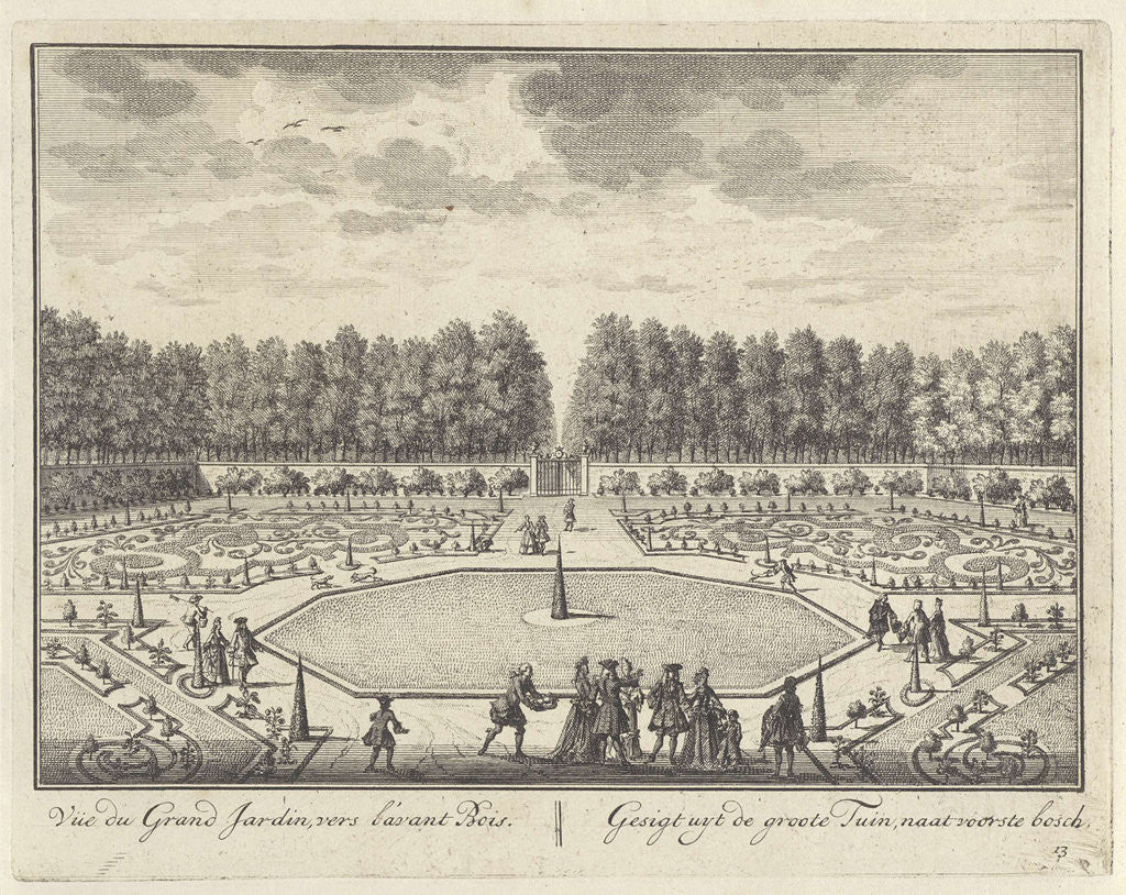 Detail of View of the garden at Castle Zuilenstein by Daniël Stopendaal