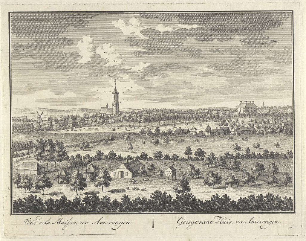 Detail of View from Castle Zuilenstein on Amerongen by Daniël Stopendaal