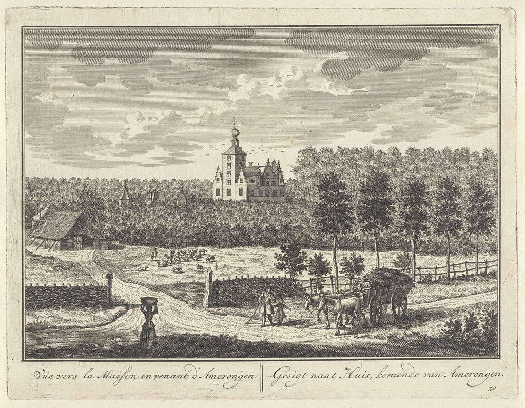 Detail of Castle Zuilenstein seen from Amerongen by Daniël Stopendaal