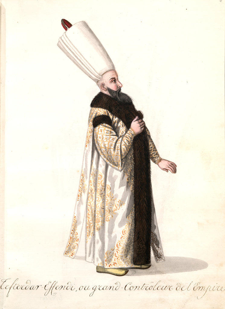 Detail of Defterdar effendi, ou grand-controleur de l'empire by Mahmud II