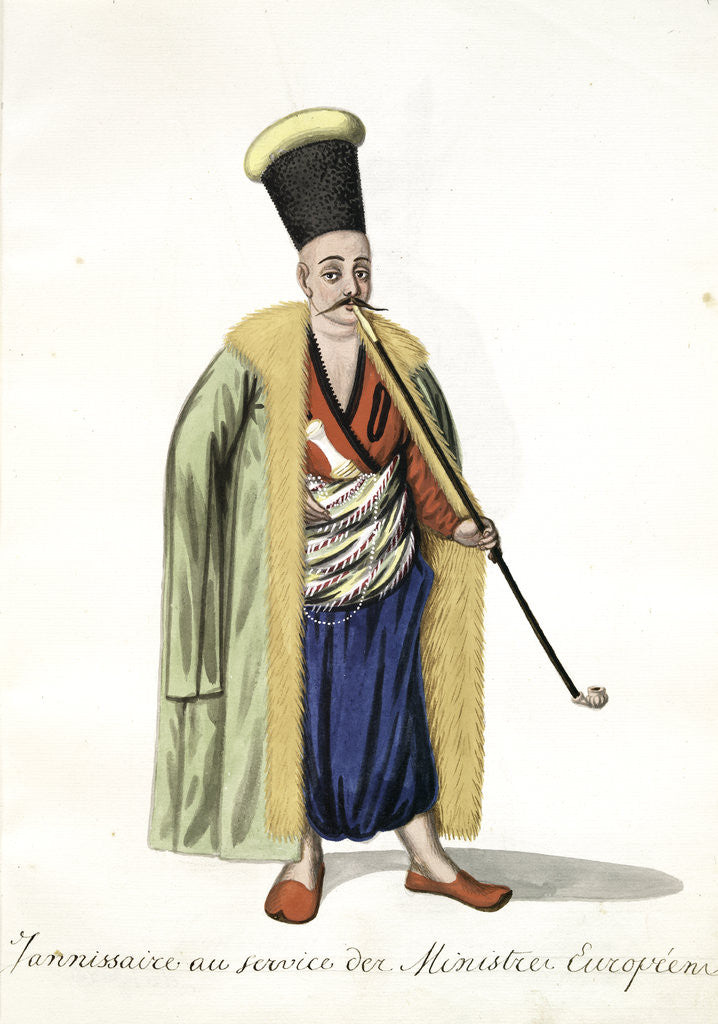 Detail of Jannissaire au service des ministres européens by Mahmud II