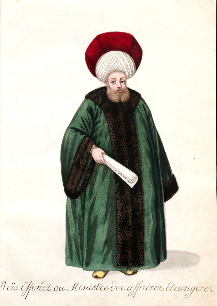 Detail of Reis effendi, ou ministre des affaires étrangères by Mahmud II