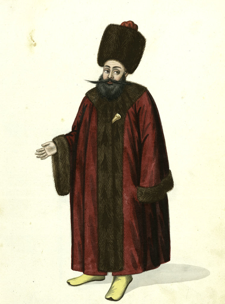 Detail of Chef du corps de garde particulier du grand vezir by Mahmud II