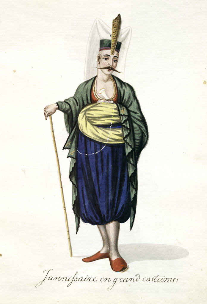 Detail of Jannissaire en grand costume by Mahmud II
