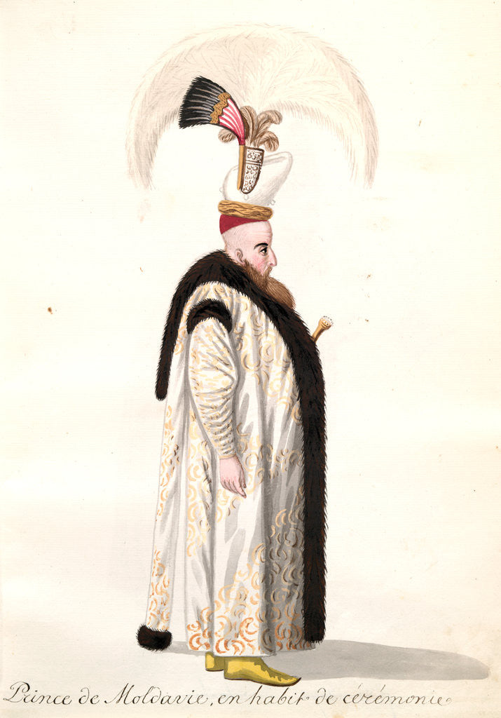 Detail of Prince de Moldavie, en habit de cérémonie by Mahmud II