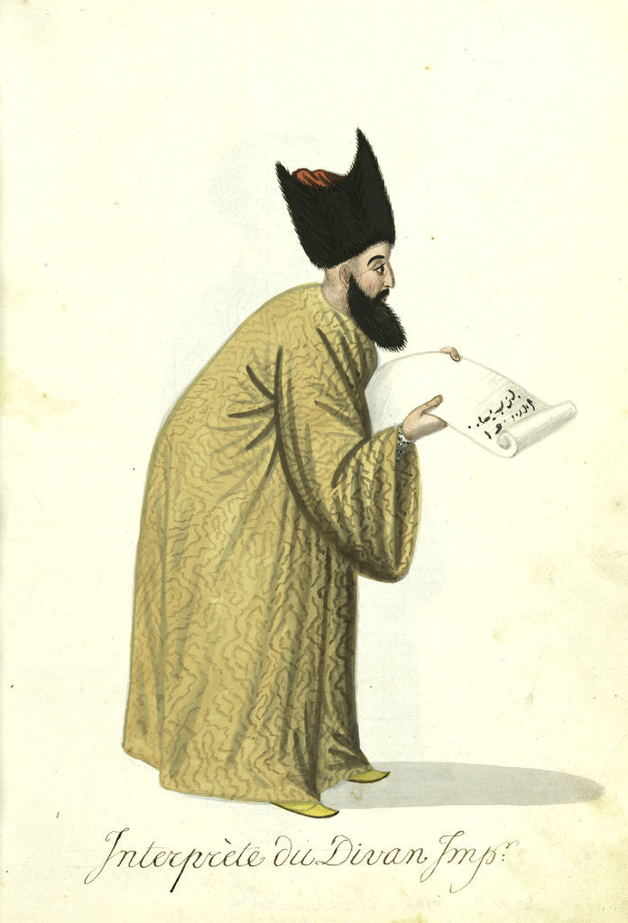 Detail of Interprète au divan imp by Mahmud II