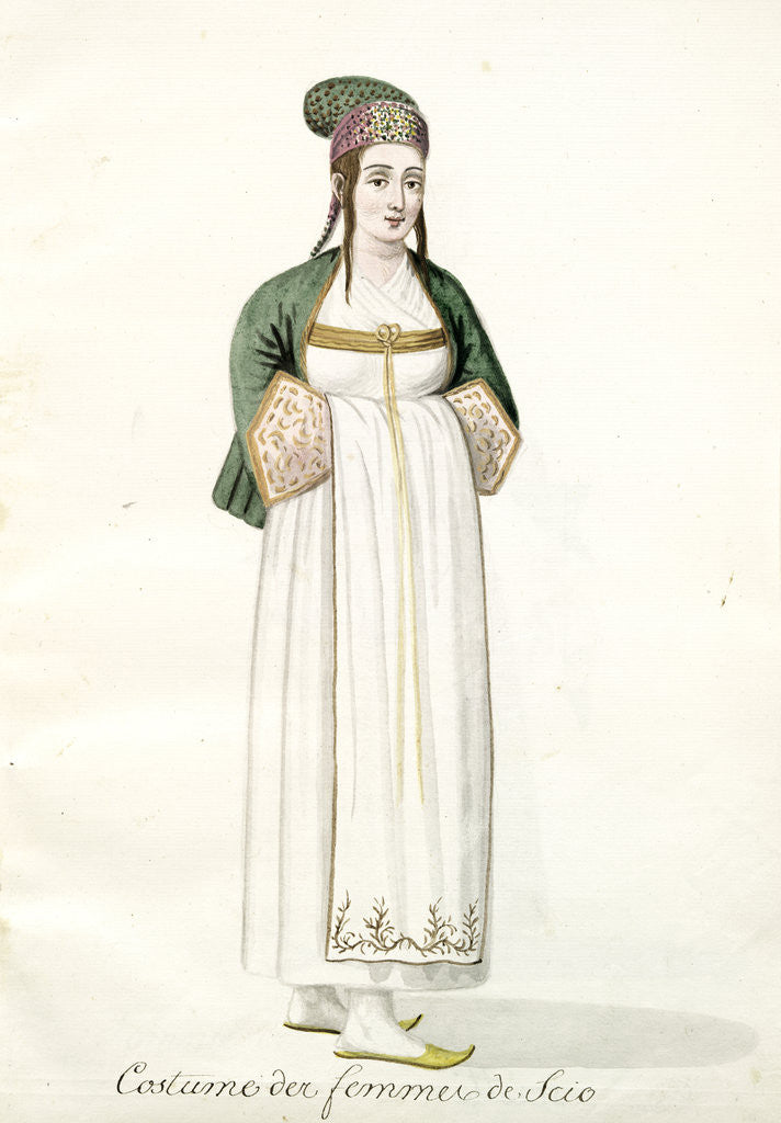 Detail of Costume des femmes de Scio by Mahmud II