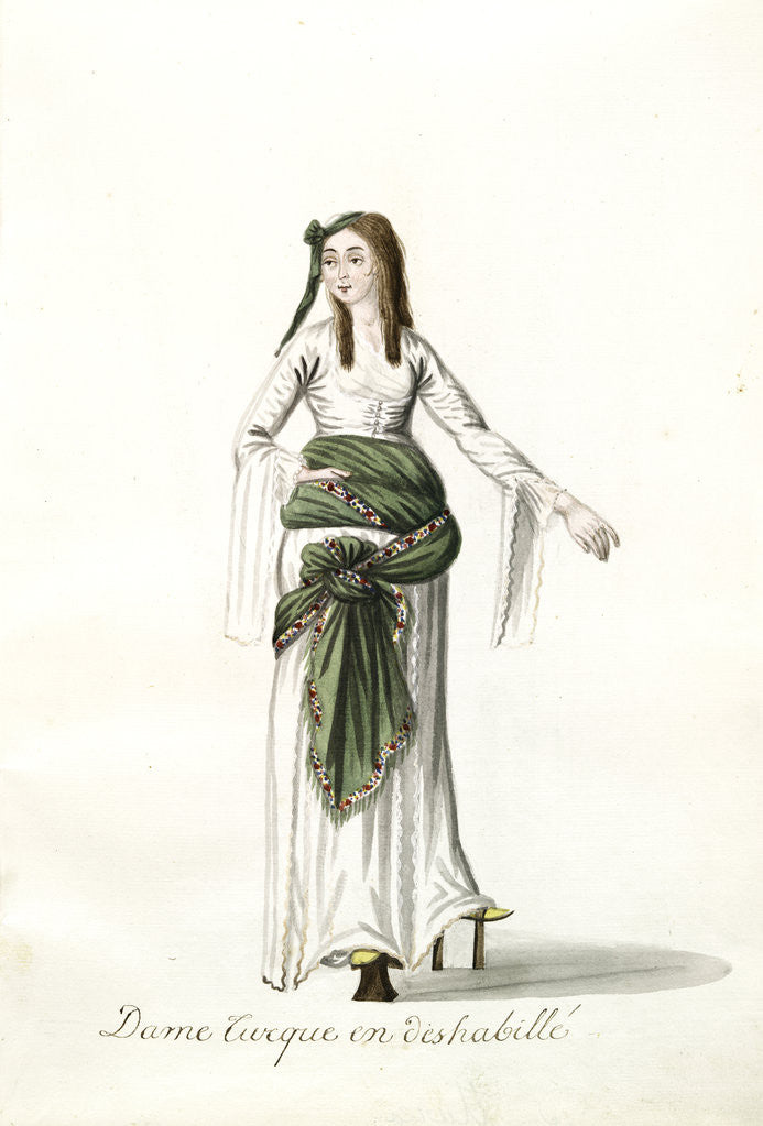 Detail of Dame turque en deshabillé by Mahmud II