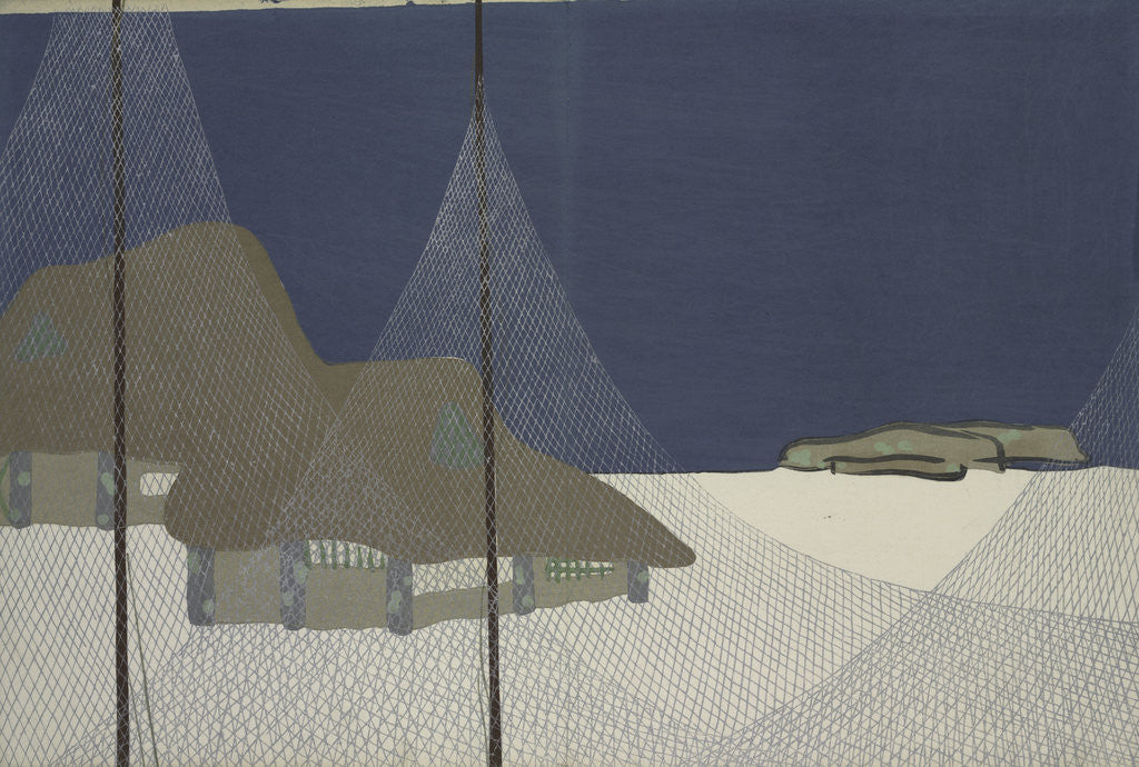 Detail of Fishing village by Sekka Kamisaka