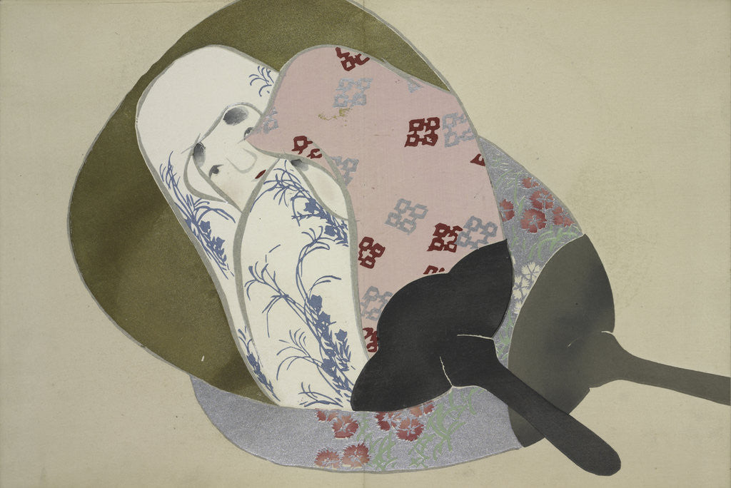 Detail of Girl in Fan by Sekka Kamisaka