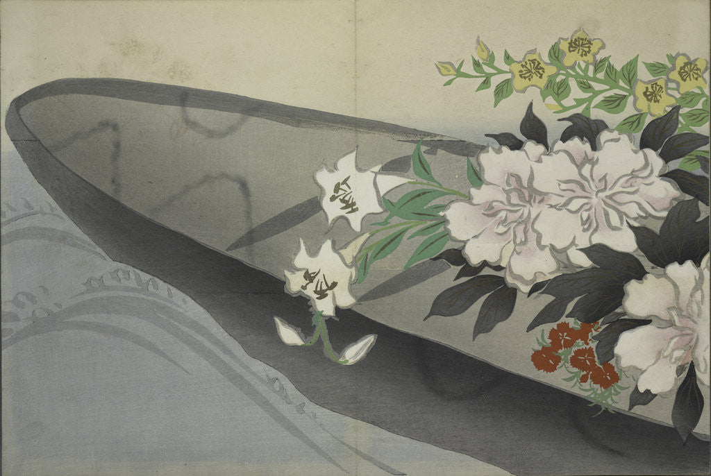 Detail of Flower boat by Sekka Kamisaka