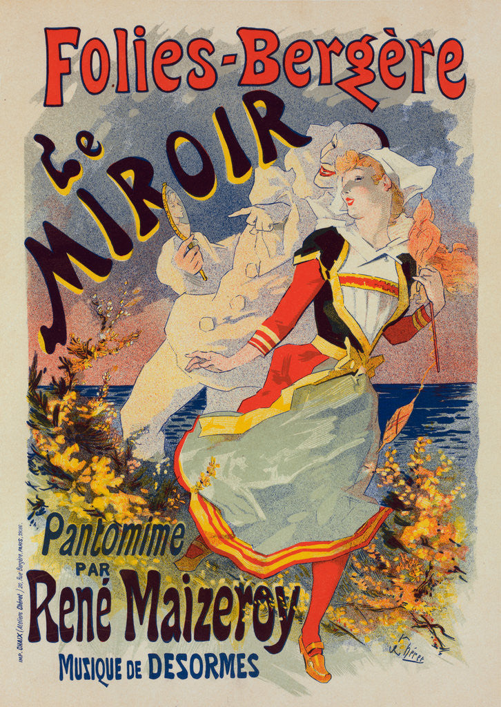 Detail of Poster for les Folies-Bergère Le Miroir by Jules Chéret