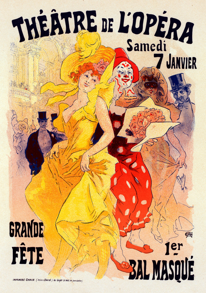 Detail of Poster for Bals de l'Opéra en 1899 by Jules Chéret